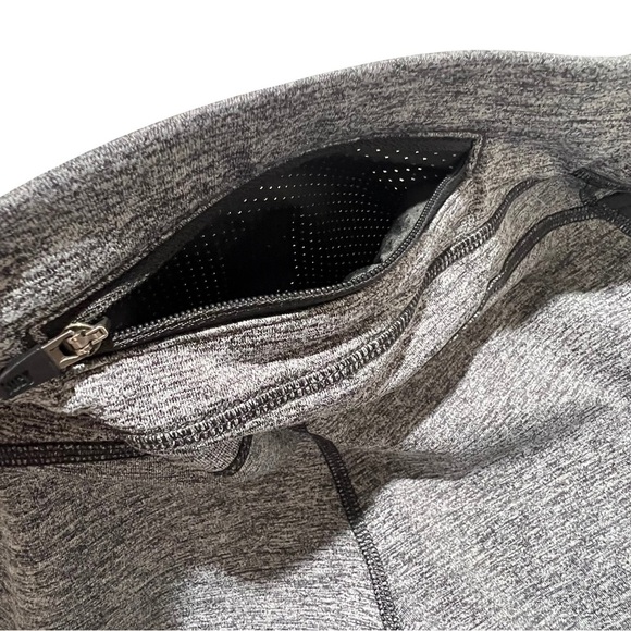Lucy Cropped Leggings Lucytech Athletic Zip Back Pocket Gray Small S - Picture 11 of 15